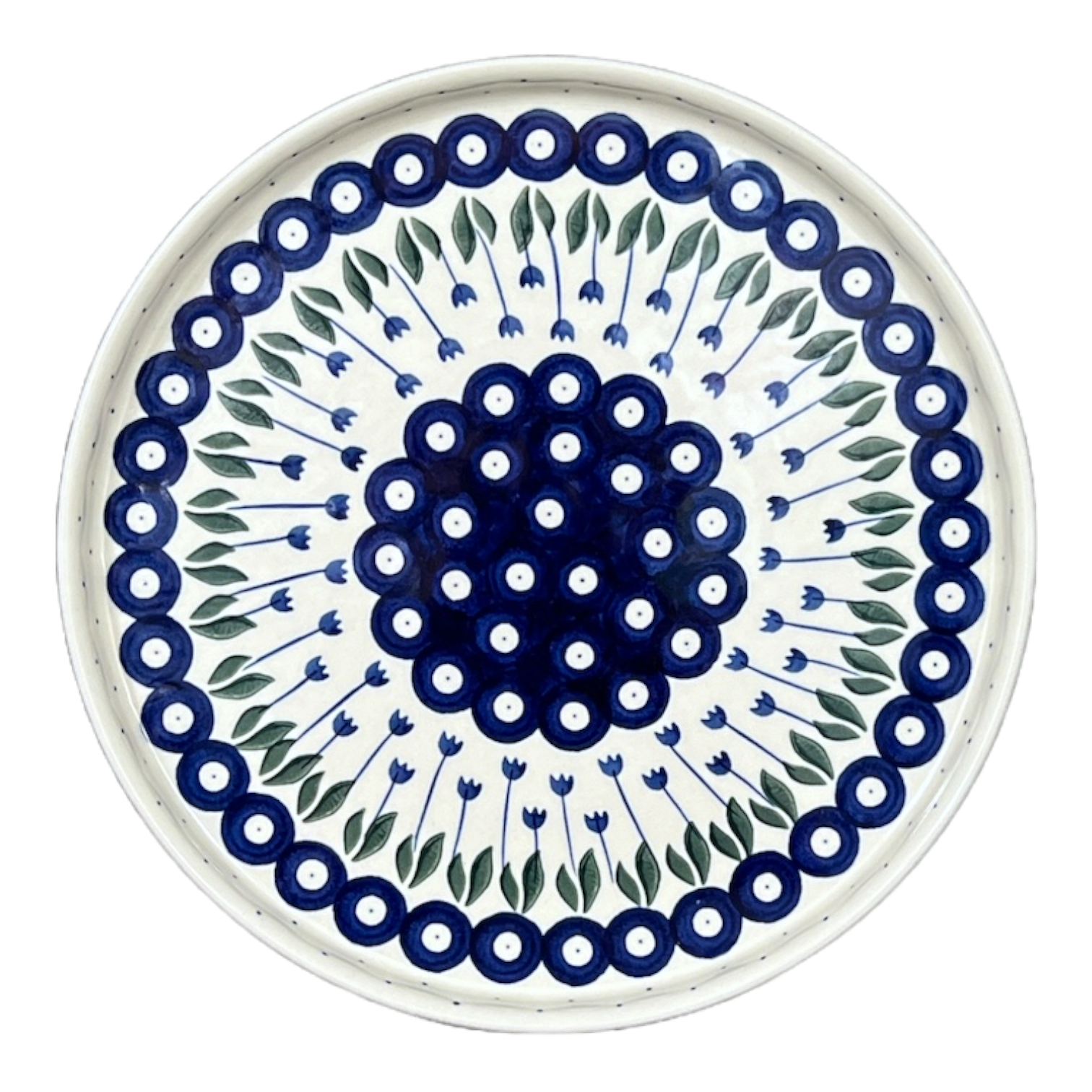 Tray, Round, 10" in "Tulip Dot" by Ceramika Artystyczna | AE93-377Z