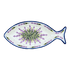 Plate, Fish-Shaped, 14.5" x 6.5", WR (WR13O) in "Lavender Fields" by W.R. Ceramika | WR13O-BW4