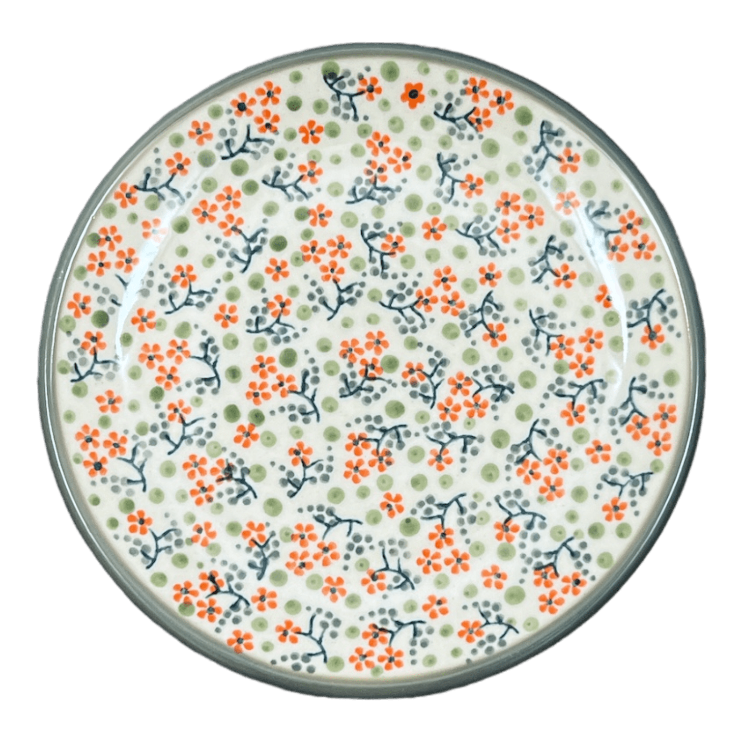 Plate, Round, Dessert, 7.25" in "Peach Blossoms - Solid Rim" by Manufaktura | T131S-AS46A