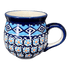 Mug, Belly Mug, 10 oz Medium in "Blue Diamond" by Manufaktura | K090U-DHR