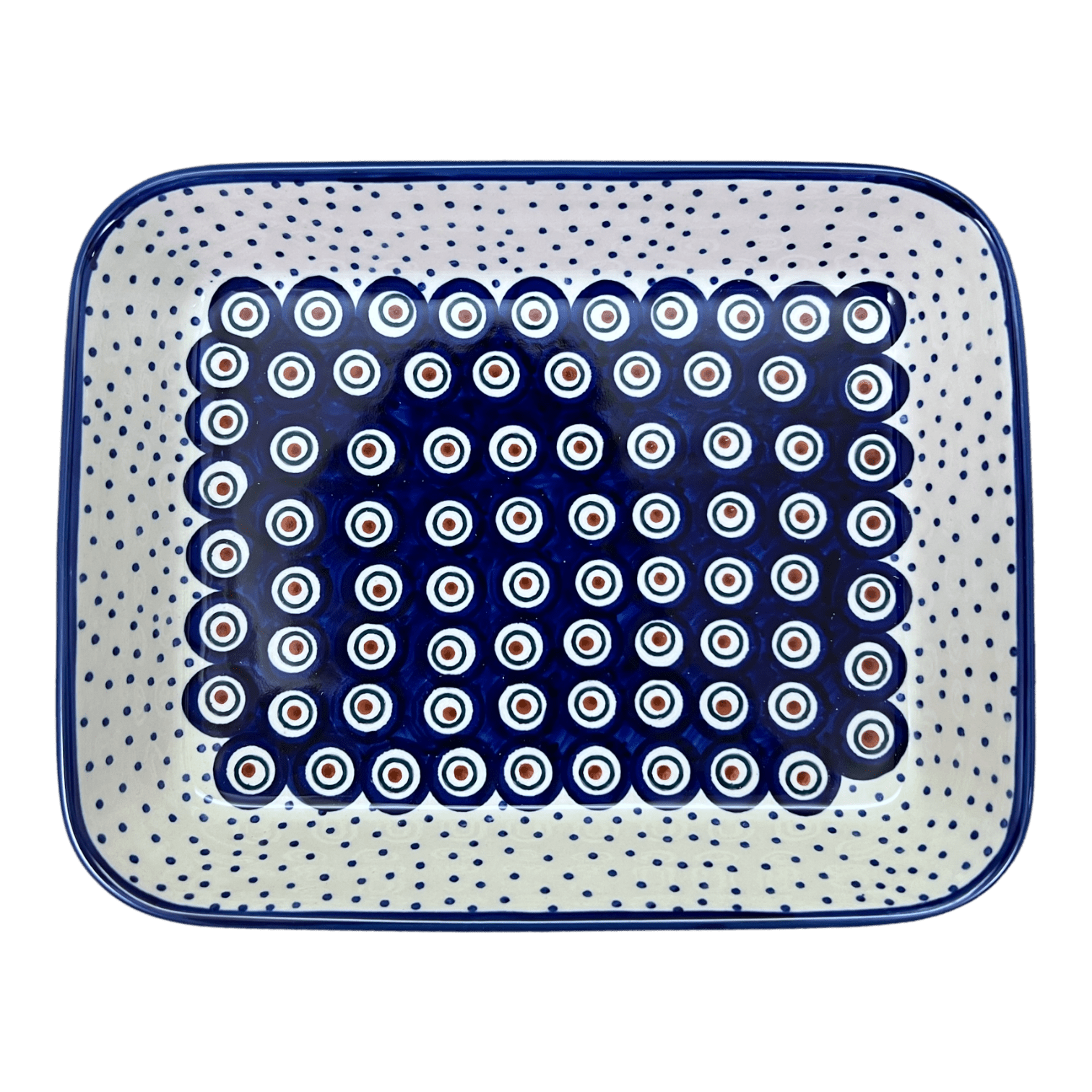 Baker, Rectangular, Shallow, 8"x10" in "Peacock Dot" by Manufaktura | P103U-54K