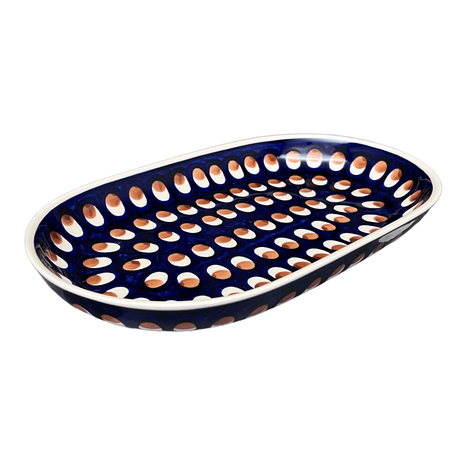 Plate, Roaster, Oval, 7"x11" in "Pheasant Feathers" by Manufaktura | P099T-52