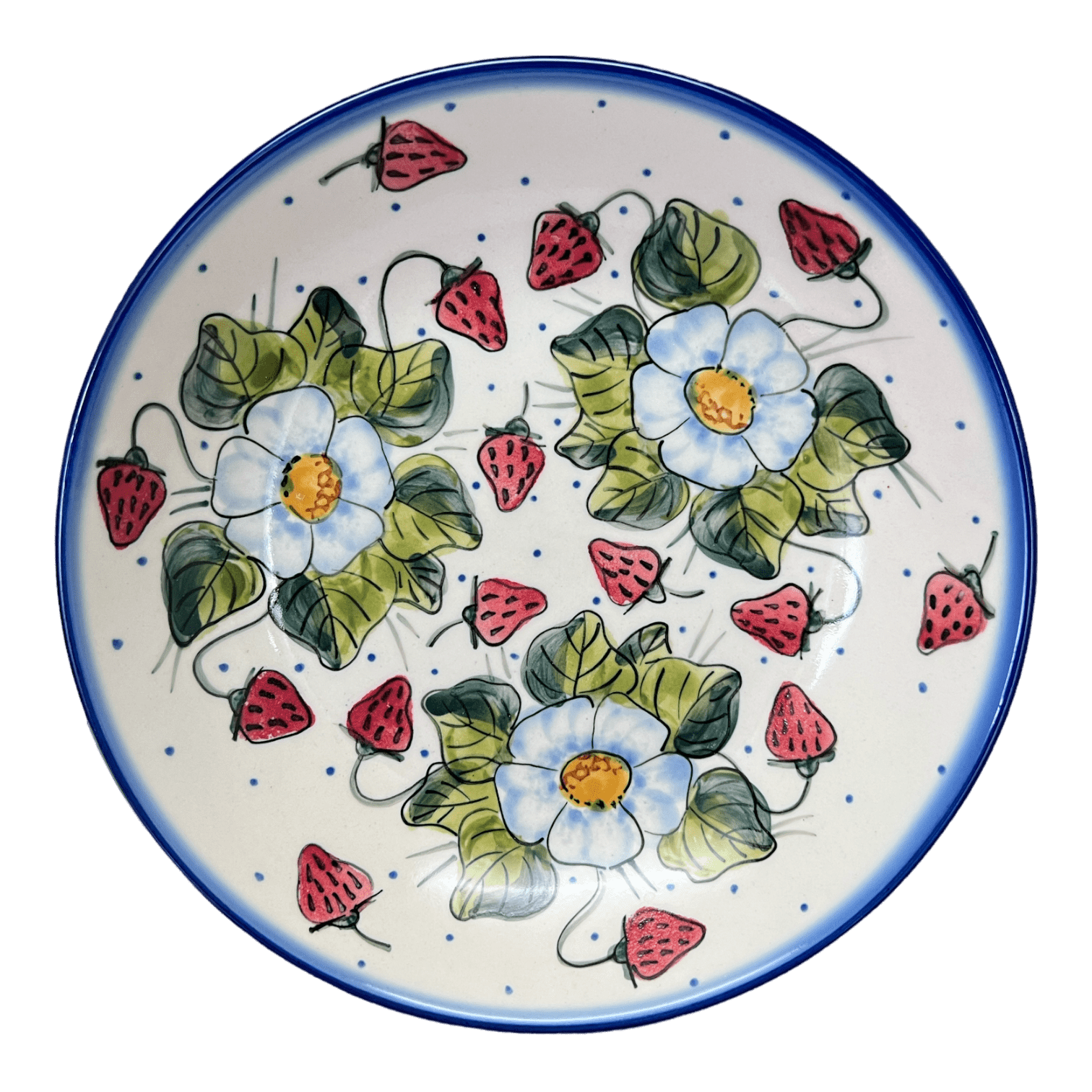 Bowl, Round, Pasta Bowl, WR (WR5E) in "Strawberries & Blossoms" by W.R. Ceramika | WR5E-WR2