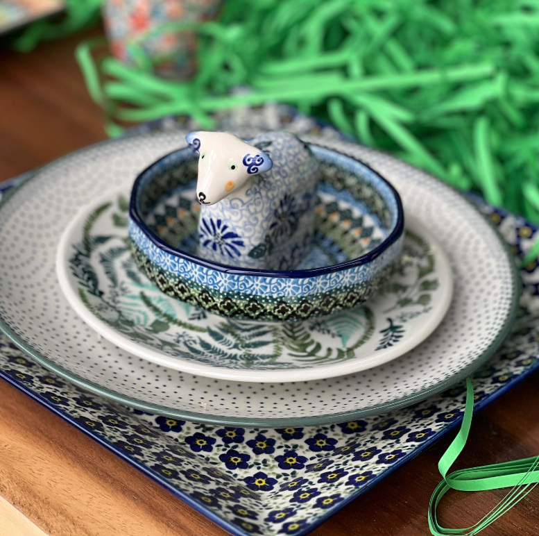 Bowl, Multiangular, 5" in "Floral Peacock" by Manufaktura | M058T-54KK