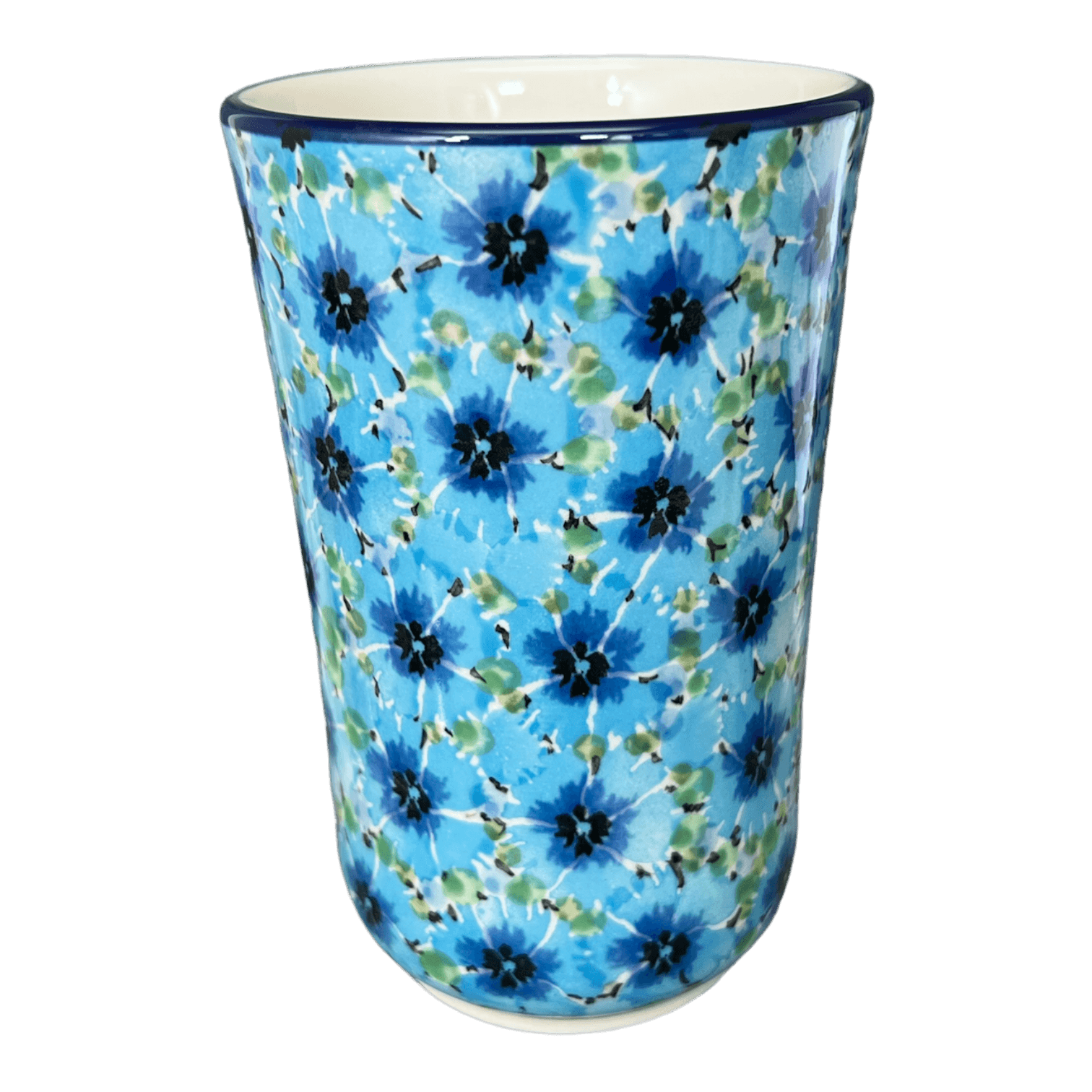 Tumbler, 12 oz in "Bachelor Button Bouquet" by Ceramika Artystyczna | A076-U4929