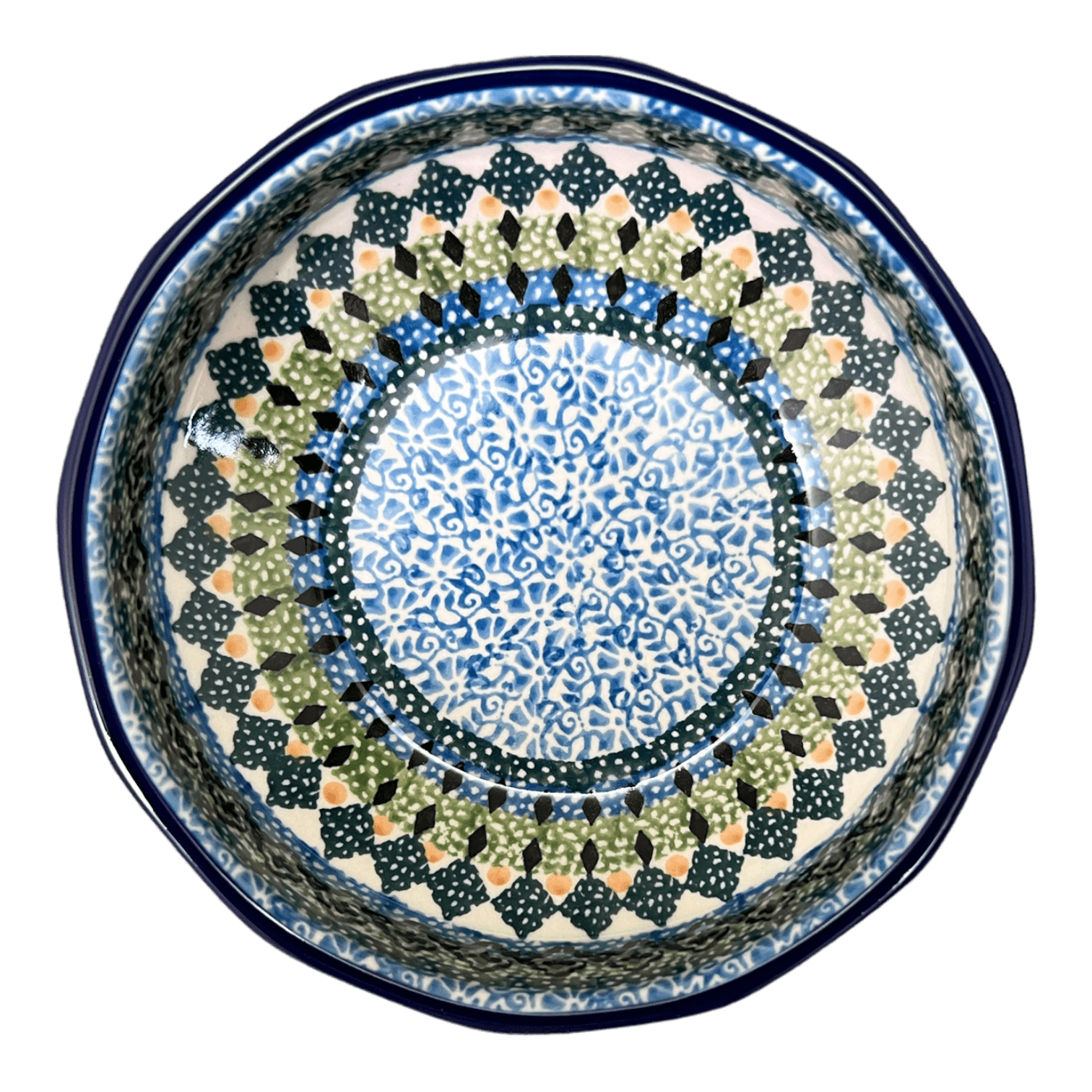 Bowl, Multiangular, 5" in "Aztec Blues" by Ceramika Artystyczna | A221-U4428