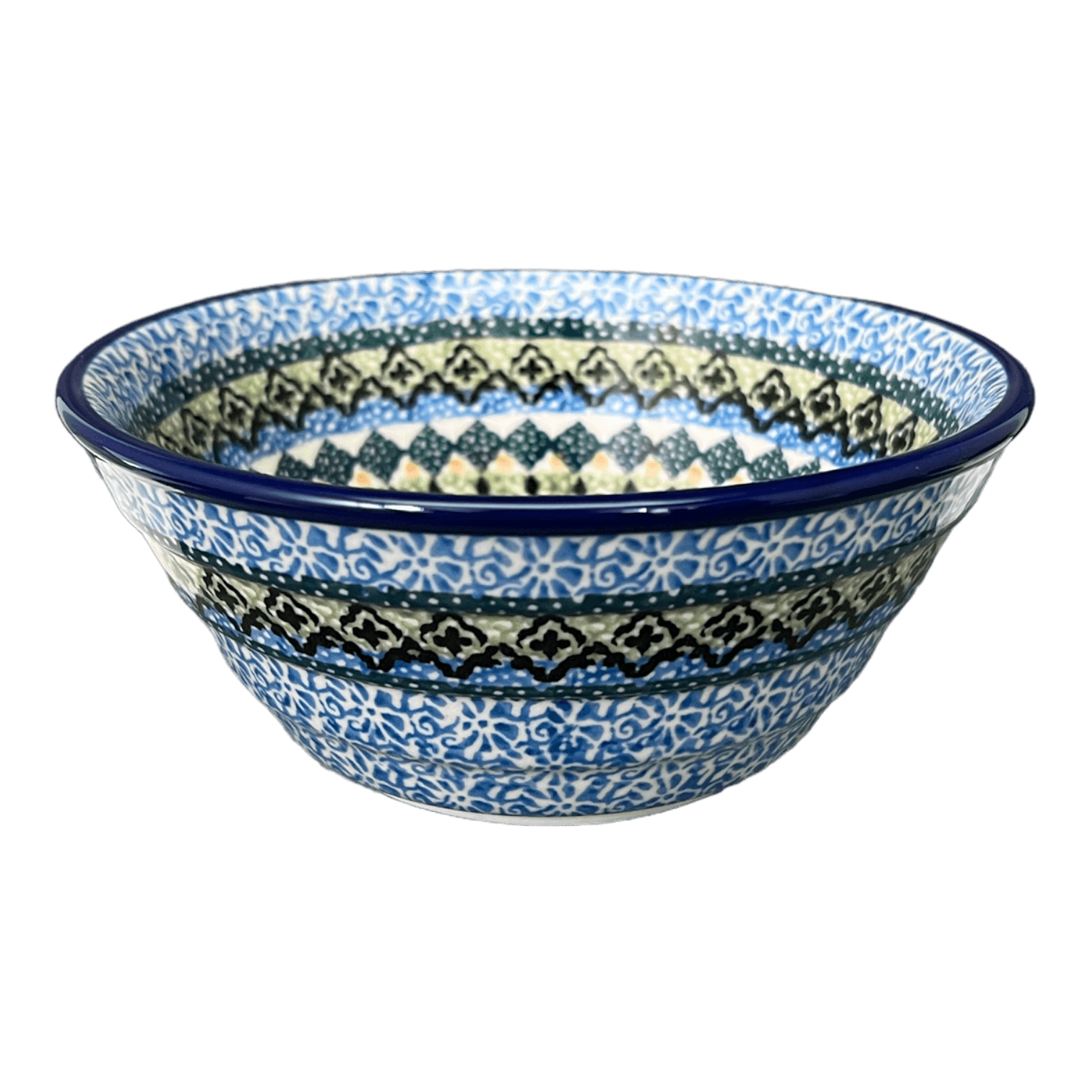 Bowl, Round, Ridged, 5.5" in "Aztec Blues" by Ceramika Artystyczna | A696-U4428