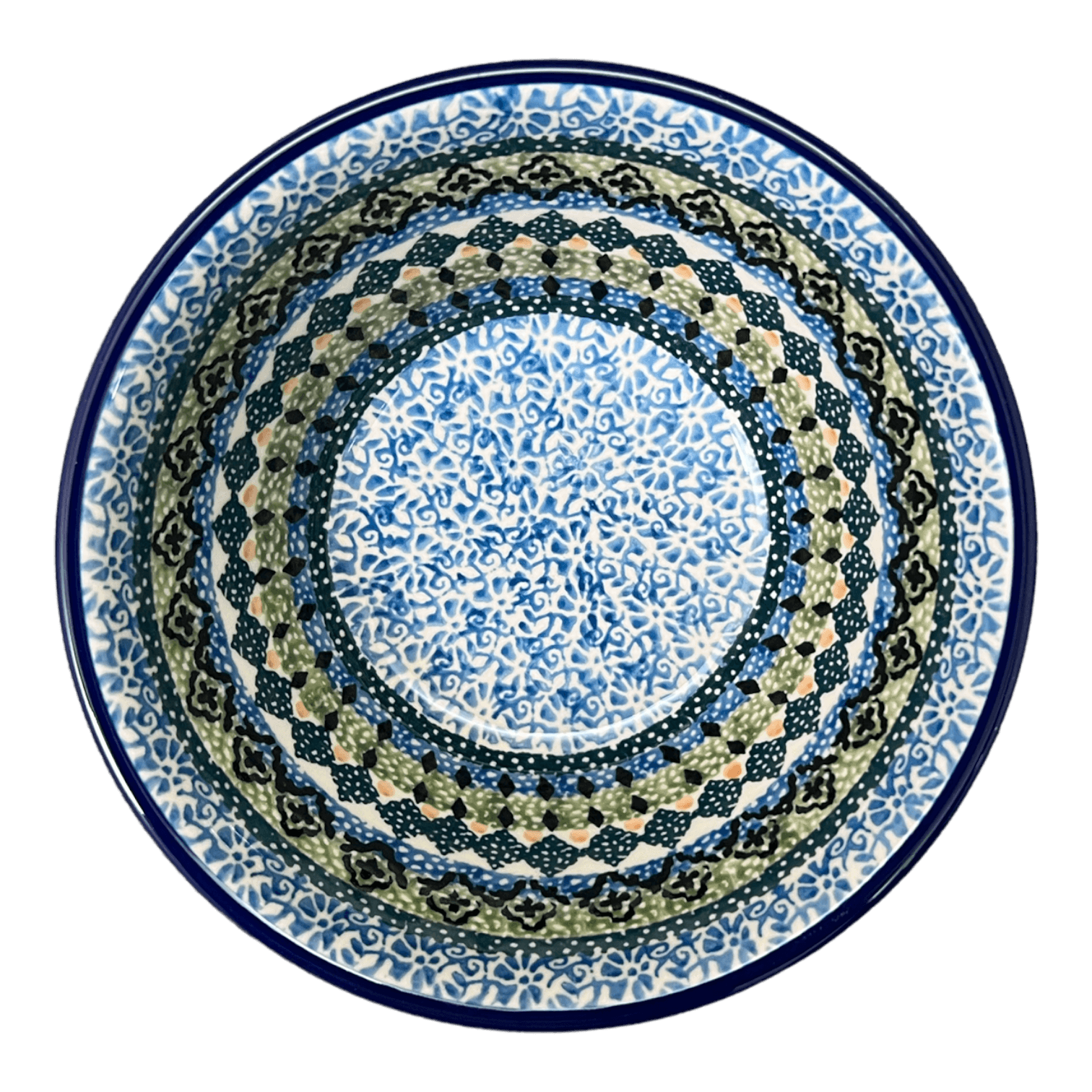 Bowl, Round, Ridged, 5.5" in "Aztec Blues" by Ceramika Artystyczna | A696-U4428