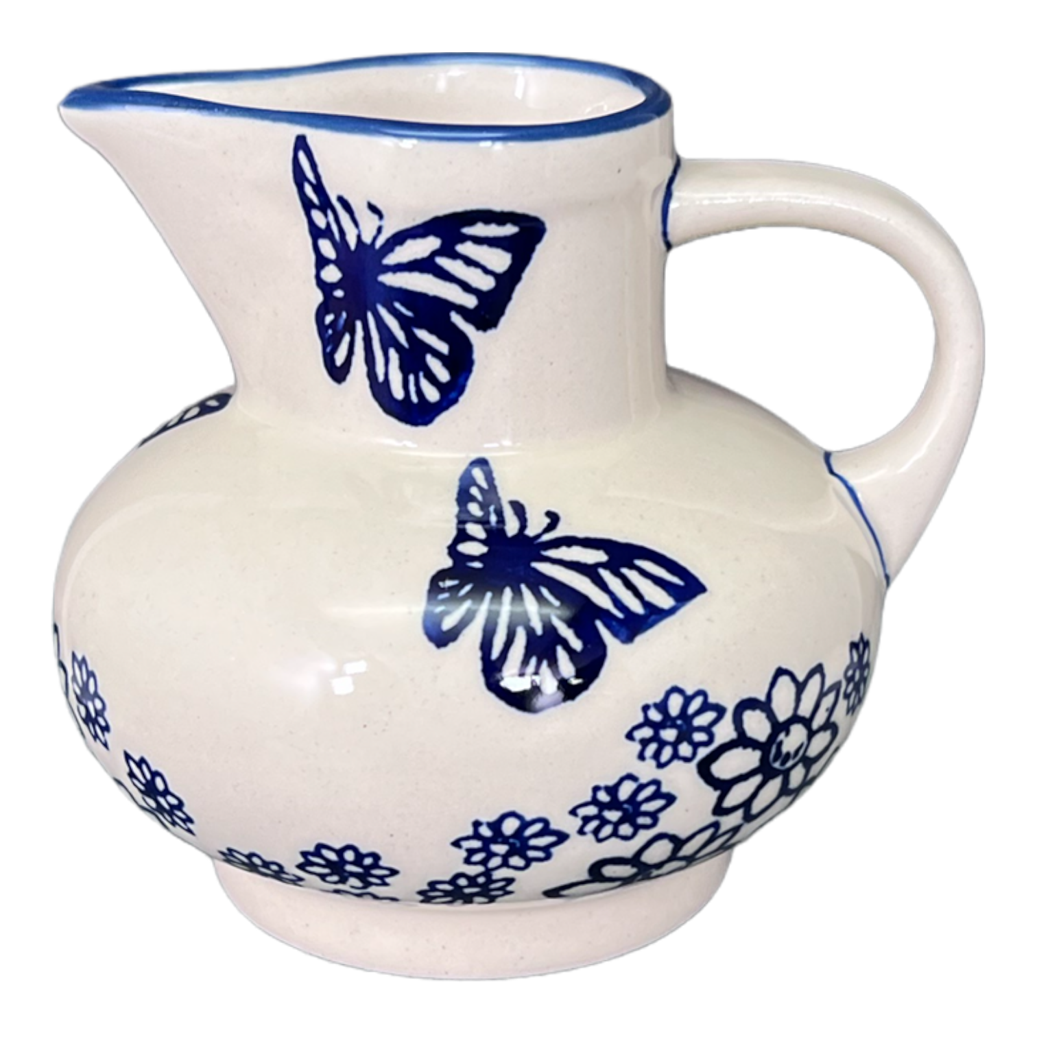 Creamer, Big Belly, 8 oz in "Butterfly Garden" by Manufaktura | D008T-MOT1