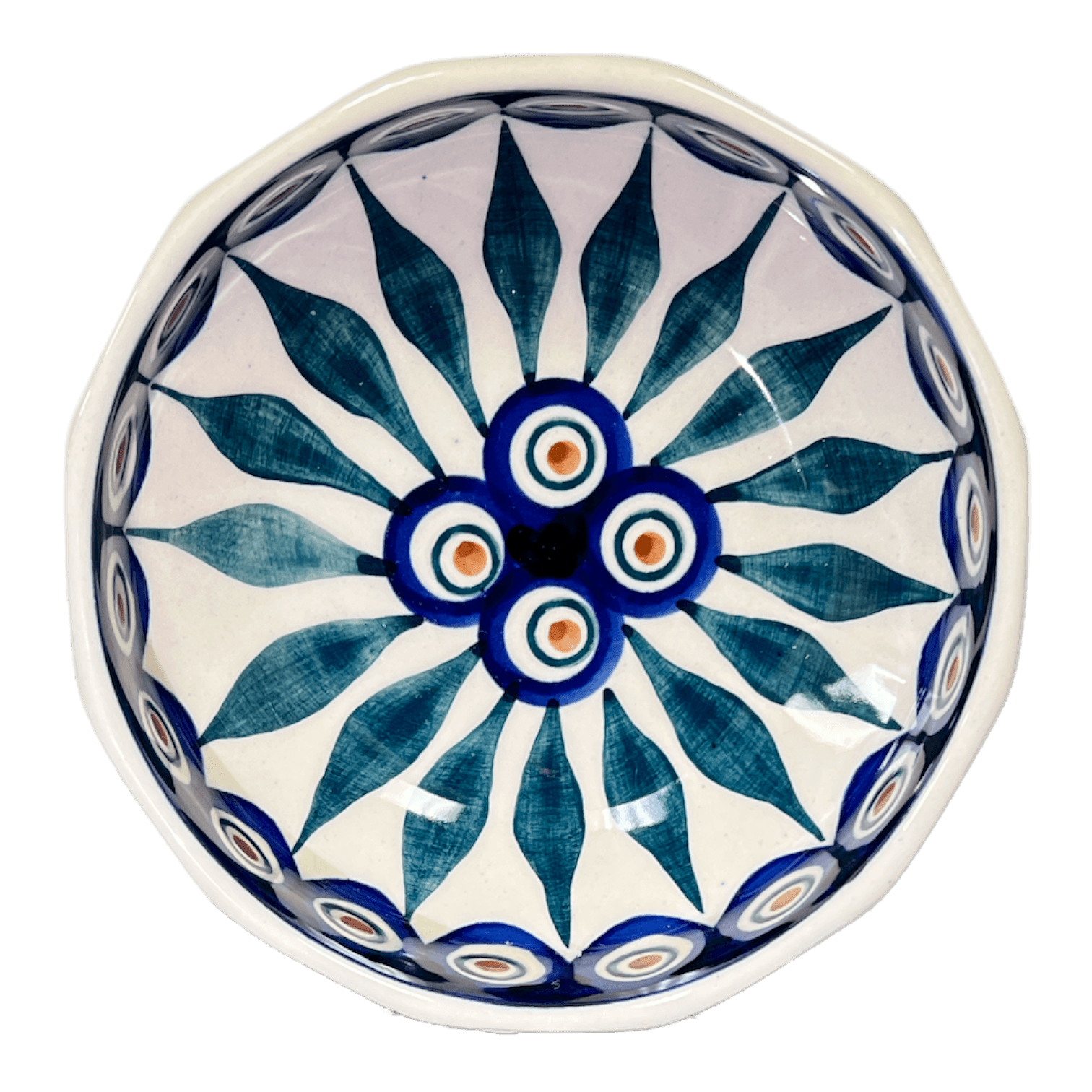 Bowl, Multiangular, 5" in "Peacock" by Manufaktura | M058T-54