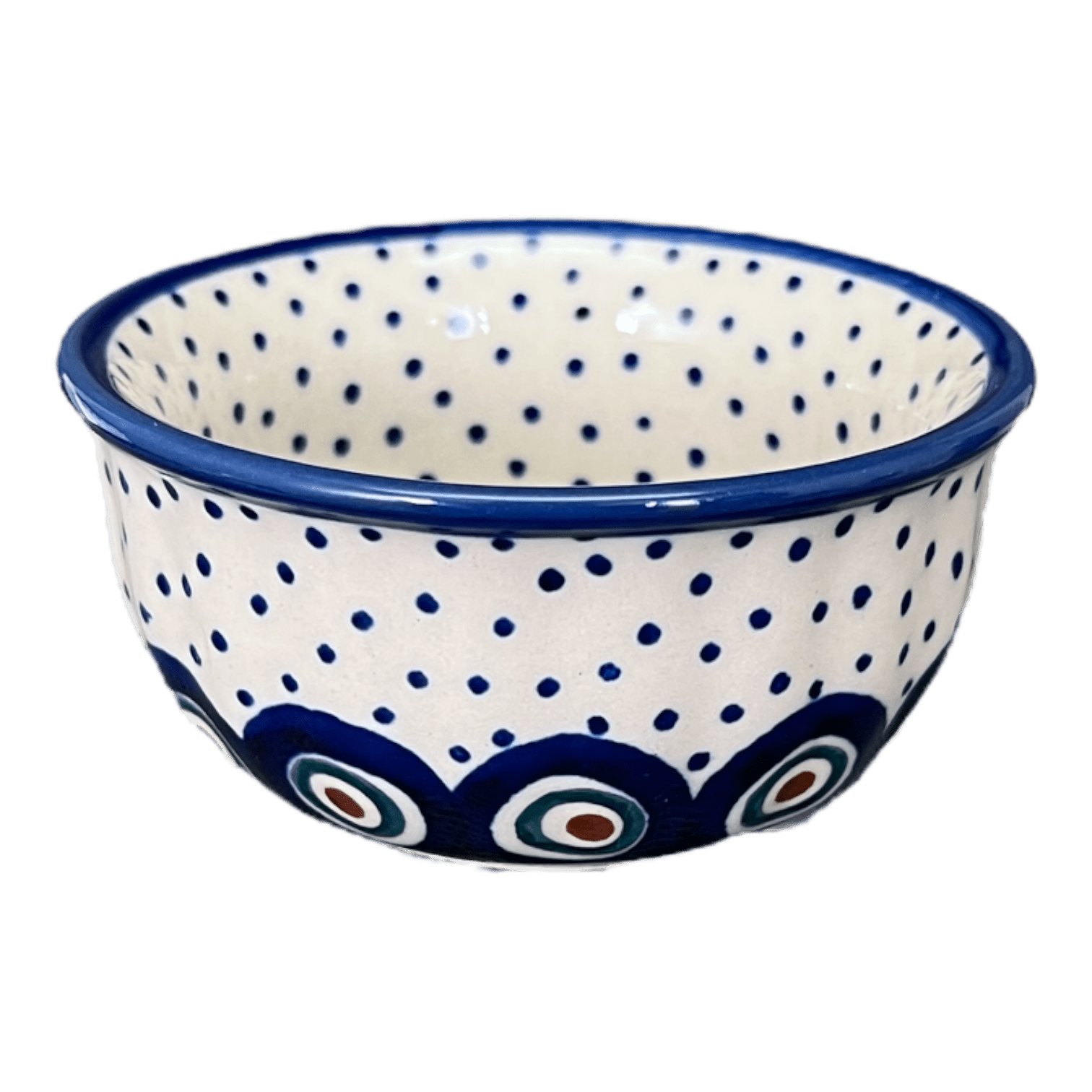 Bowl, Round, 3.5" in "Peacock Dot" by Manufaktura | M081U-54K