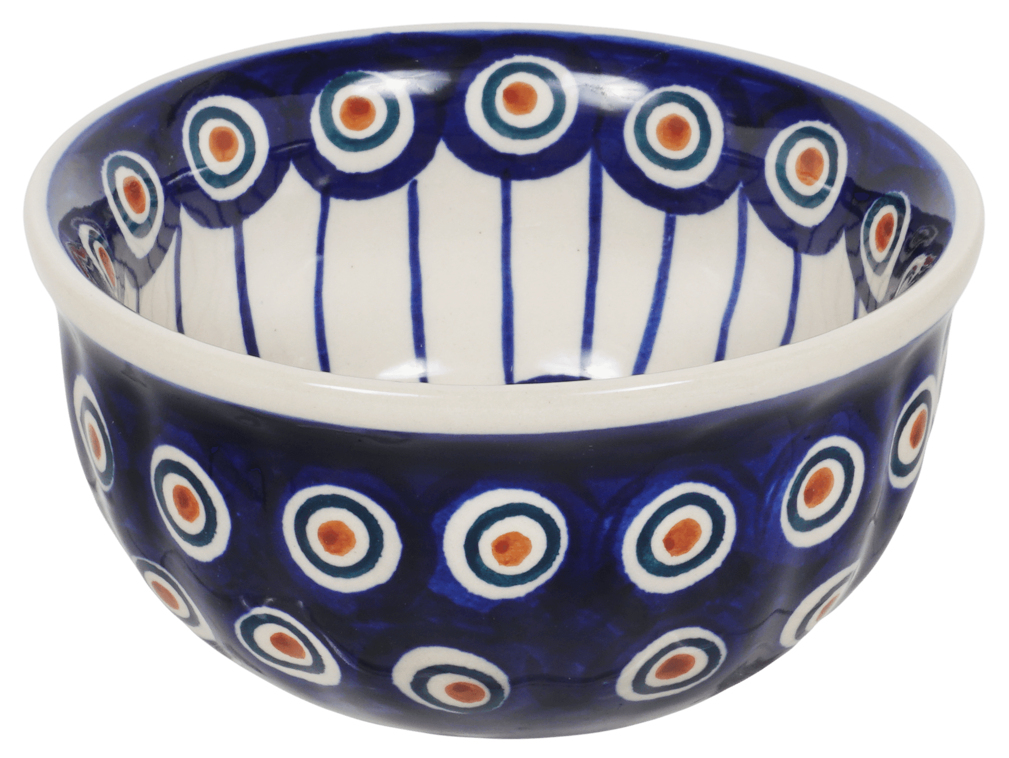 Bowl, Round, 4.5" in "Peacock in Line" by Manufaktura | M082T-54A