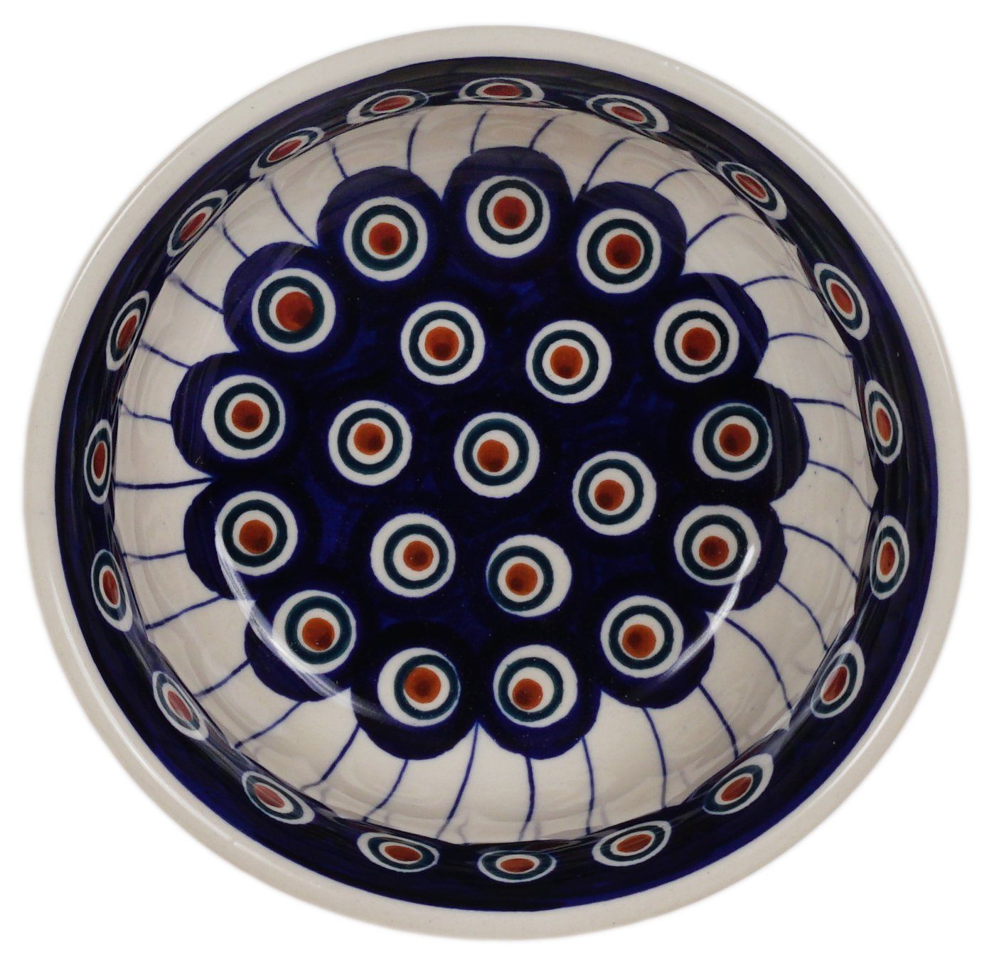 Bowl, Round, 5.5" in "Peacock in Line" by Manufaktura | M083T-54A