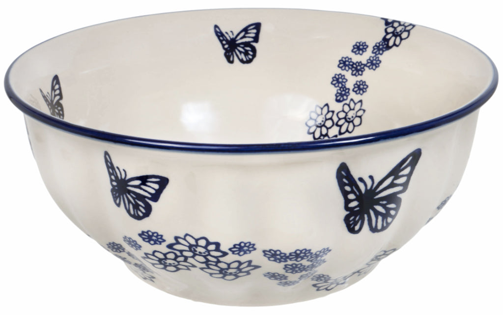 Bowl, Round, 9" Bowl in "Butterfly Garden" by Manufaktura | M086T-MOT1