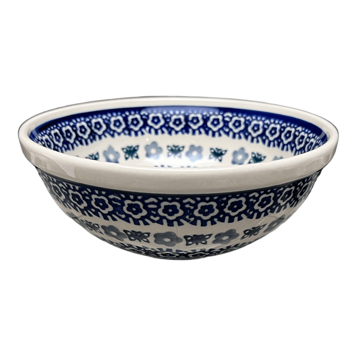 Bowl, Round, 6.75" in "Butterfly Border" by Manufaktura | M090T-P249