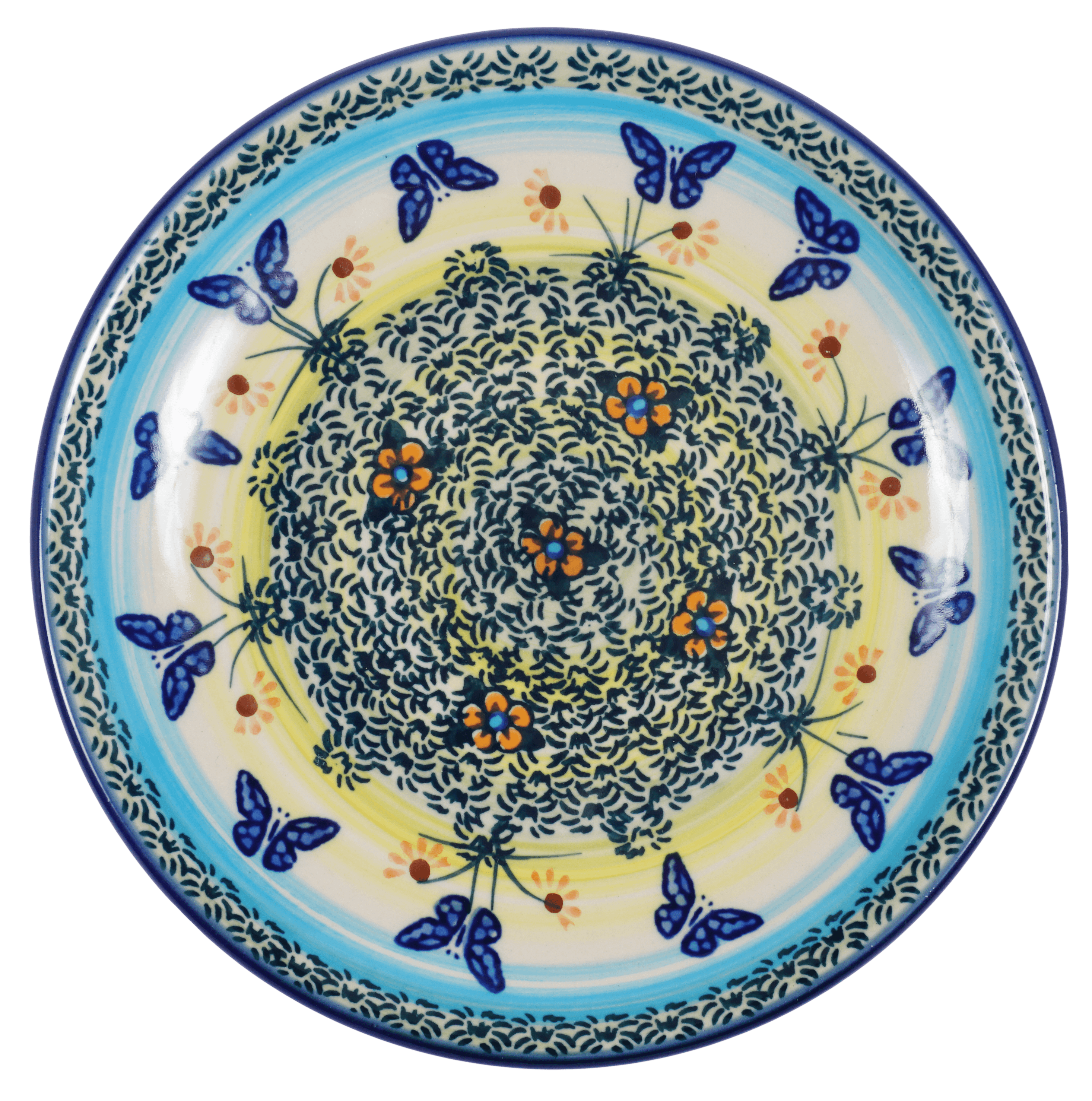 Plate, Round, Dessert, 7.25" in "Butterflies in Flight" by Manufaktura | T131S-WKM