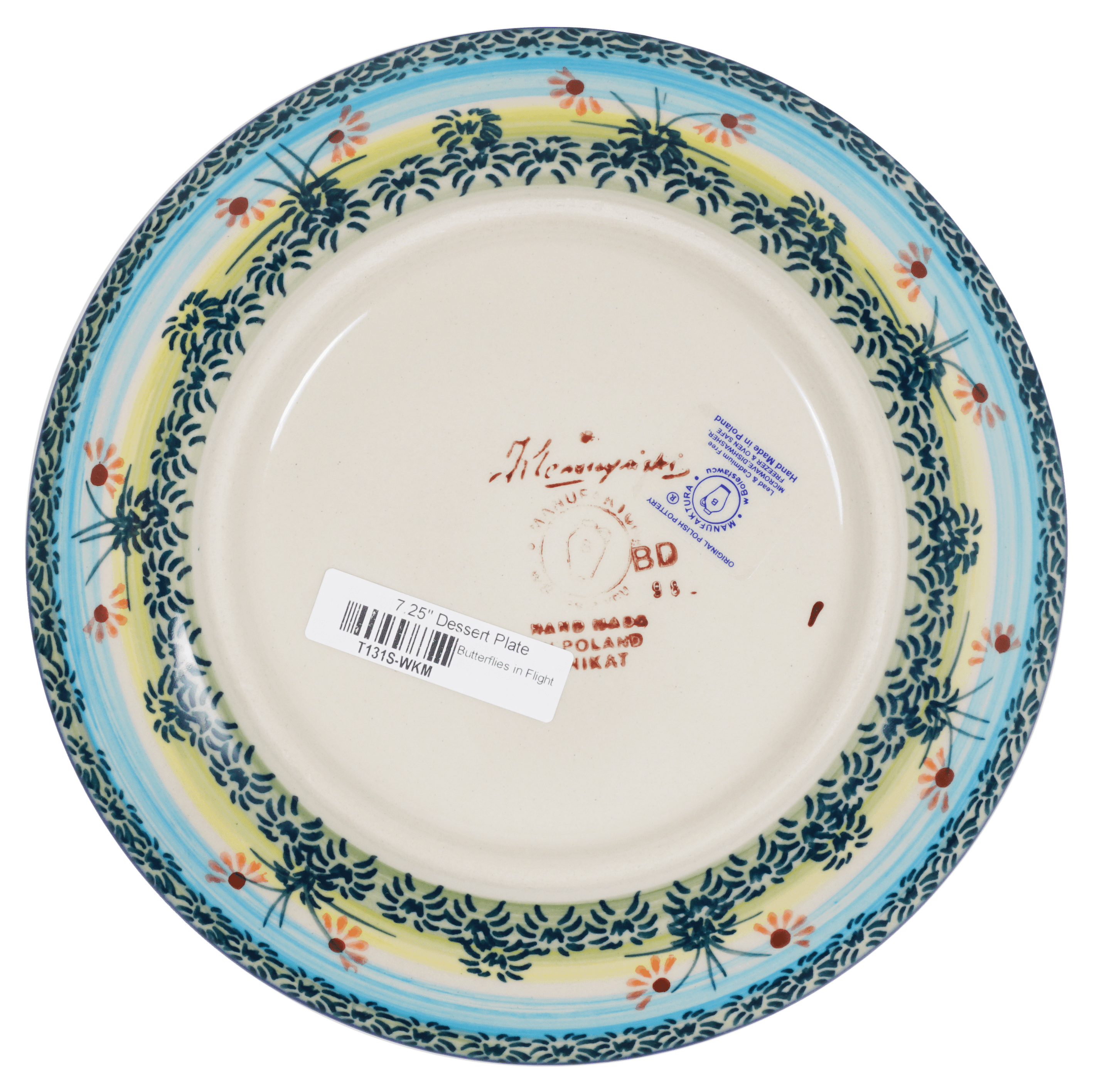 Plate, Round, Dessert, 7.25" in "Butterflies in Flight" by Manufaktura | T131S-WKM