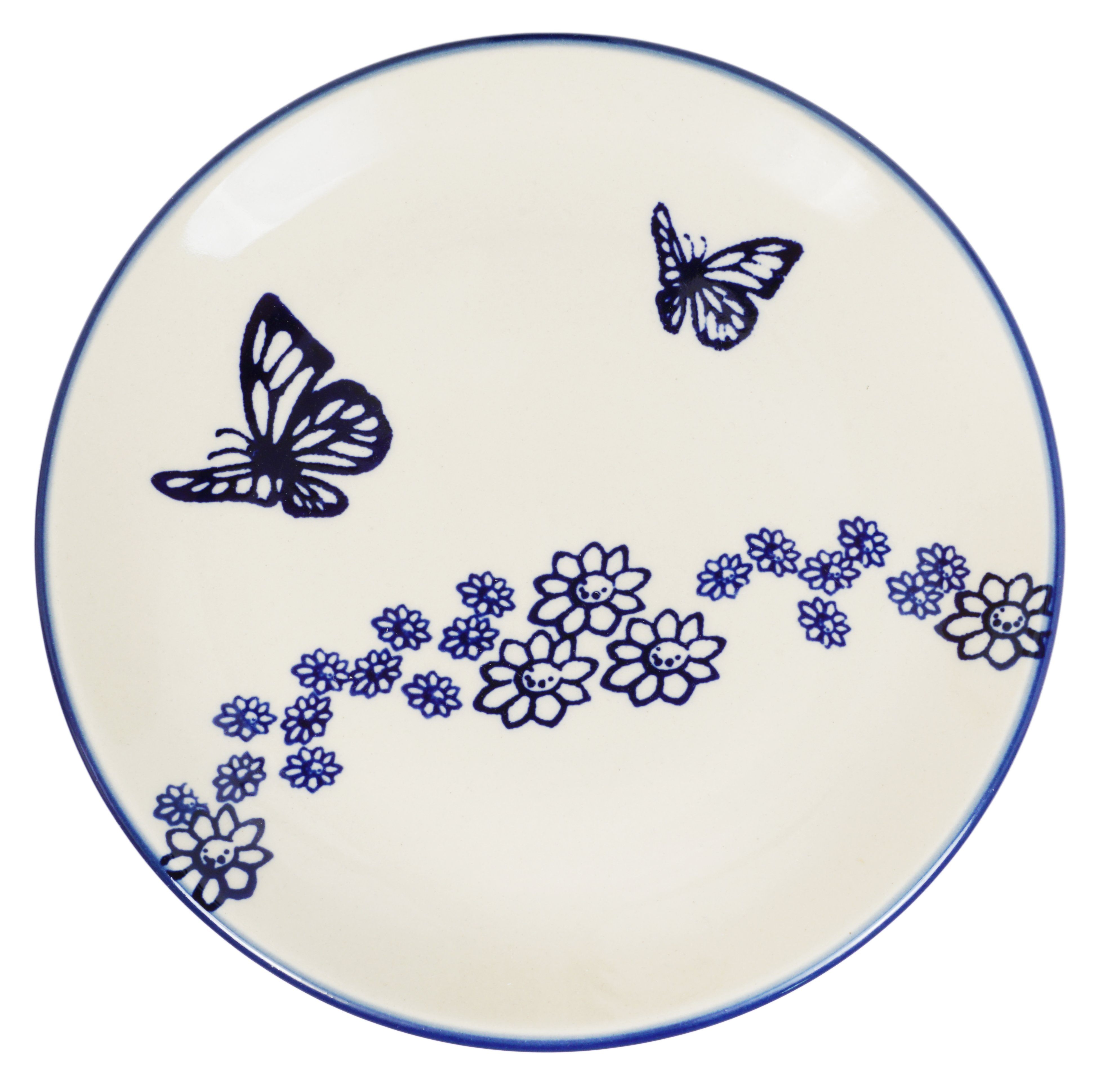 Plate, Round, Dessert, 7.25" in "Butterfly Garden" by Manufaktura | T131T-MOT1