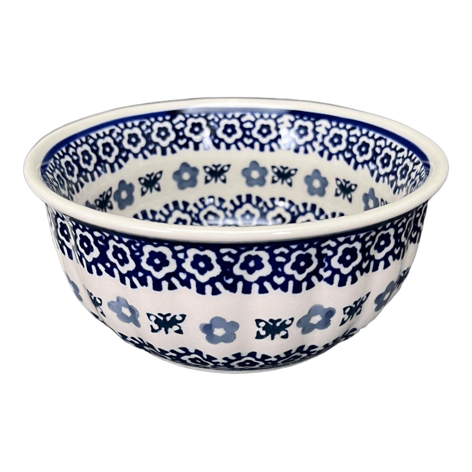 Bowl, Round, 5.5" in "Butterfly Border" by Manufaktura | M083T-P249